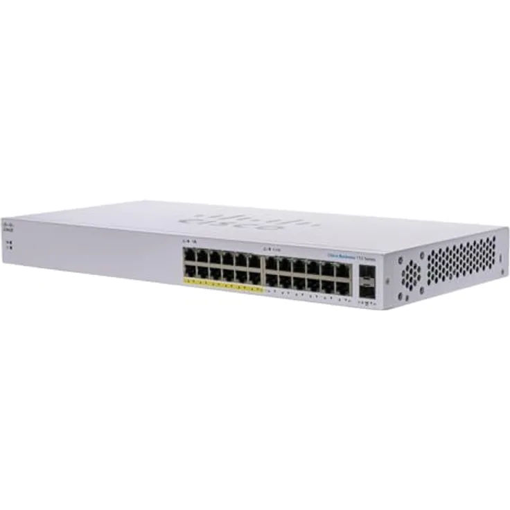 Cisco Business CBS110-24PP-D Switch, 24-Port Gigabit mit partiell PoE, 2 x 1G SFP Shared, Plug-and-Play, limitierter lebenslanger Schutz