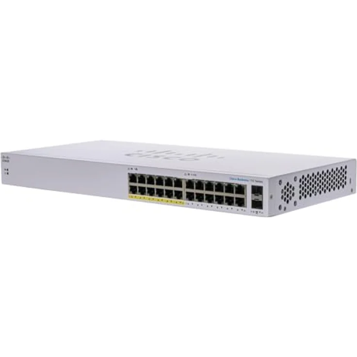 Cisco Business CBS110-24PP-D Switch, 24-Port Gigabit mit partiell PoE, 2 x 1G SFP Shared, Plug-and-Play, limitierter lebenslanger Schutz – Bild 1