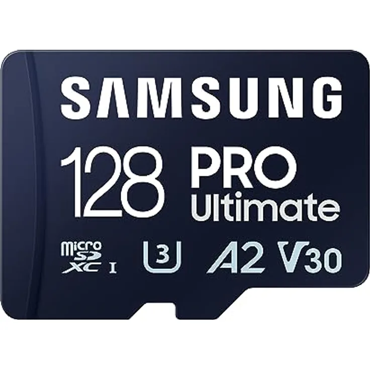 Samsung PRO Ultimate microSD Speicherkarte (MB-MY128SA/WW), 128 GB, UHS-I U3, Full HD & 4K UHD, 200 MB/s Lesen, 130 MB/s Schreiben, für Smartphone, Drohne oder Action-Cam, inkl. SD-Adapter