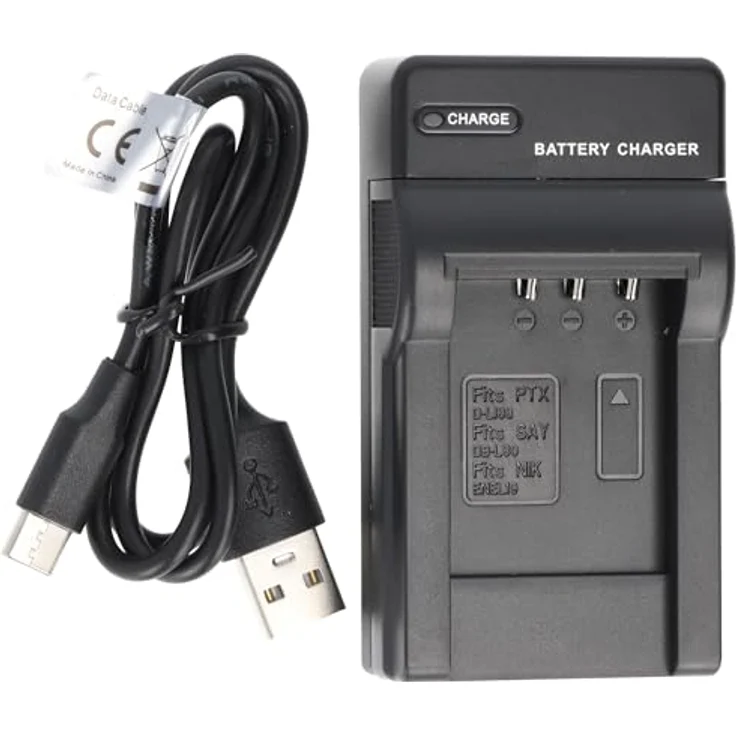 AccuCell USB Ladegerät kompatibel für Nikon EN-EL19, Pentax D-LI88 und Sanyo DB-L80, kompakt und leistungsstark – Bild 3