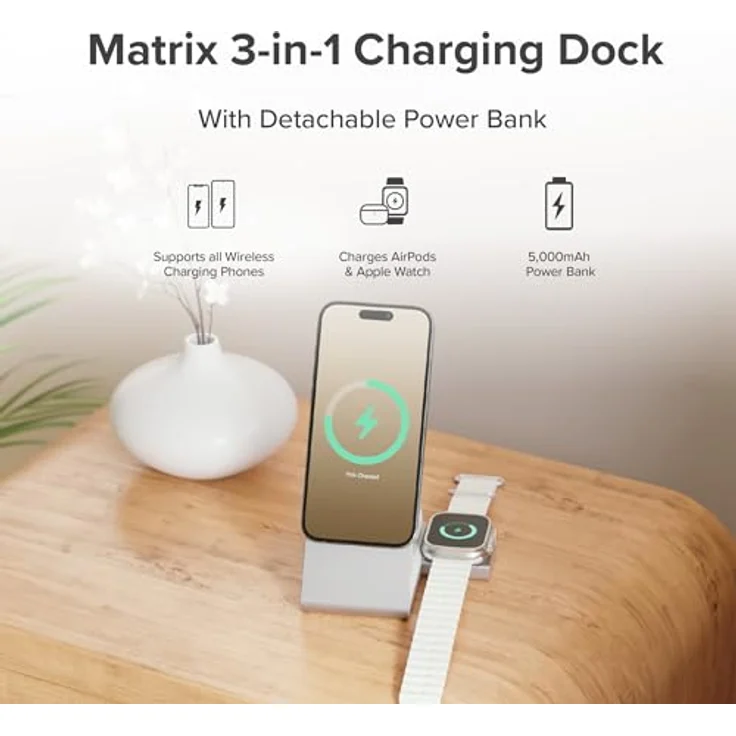 Alogic MATRIX+ 3-IN-1 MAGNETIC (5000 mAh), Powerbank, Grau – Bild 2