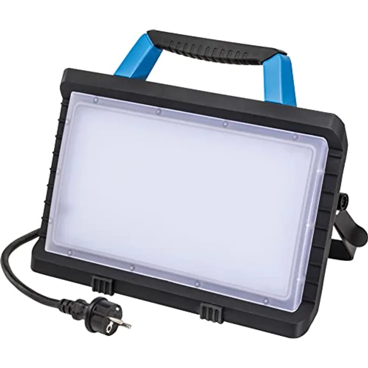 as - Schwabe Optiline mobiler LED-Strahler 45W, 3800Lm, 84 lm/W, mit 3 Schaltstufen: 50%, 100%, Aus, Arbeitsleuchte, Abstrahlwinkel:100°, mobile Leuchte für Außen und Innen, IP54, Schwarz, 46345