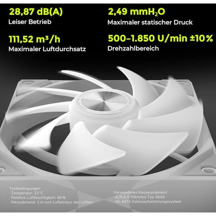 TRYX ROTA SL ARGB Lüfter - 120mm, weiß, FDB-Lager, 111,52 m³/h, 28,87 dB(A) – Bild 4