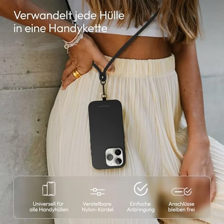 Vonmählen Infinity Go Gurt, universelle Handy-Kette für jede Marke, schwarz – Bild 3