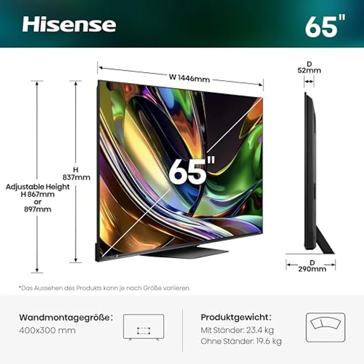 HISENSE 65UR8DS RGB MiniLED 4K TV, 65 Zoll UHD, SMART TV, Flat Design – Bild 2