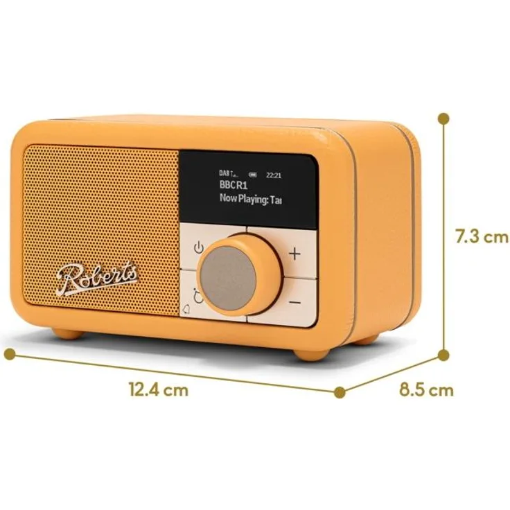 Roberts Revival Petite 2, DAB+/FM Radio mit Bluetooth, tragbar, gelb