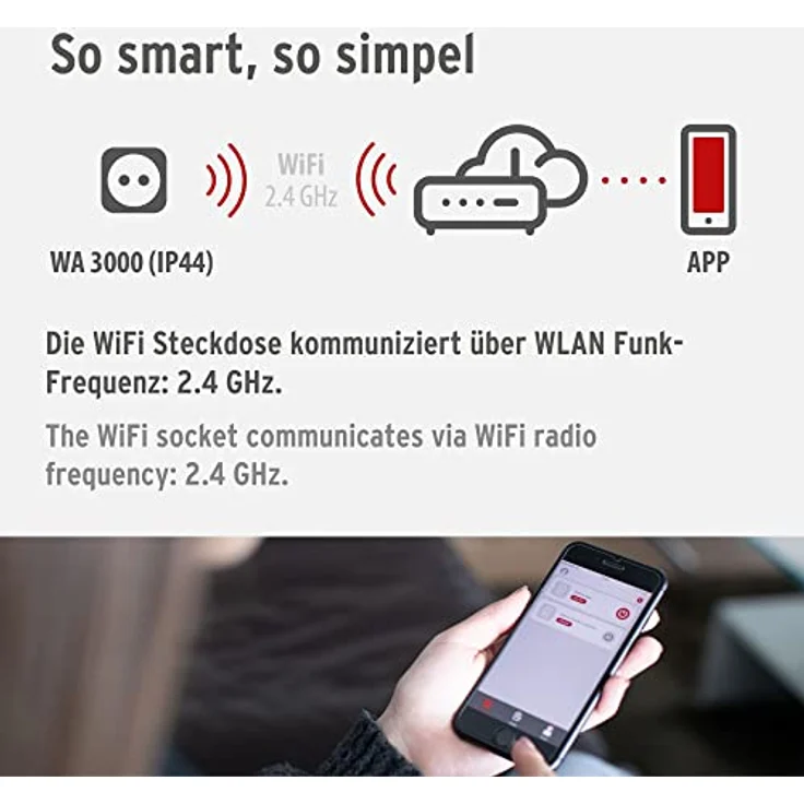 Brennenstuhl Connect WLAN Steckdose WA 3000 XS02 für außen IP44 (WIFI Steckdose Outdoor 2.4 GHz kompatibel mit Alexa, Google Assistant, kein Hub notwendig, smarte Steckdose mit freier App) – Bild 6