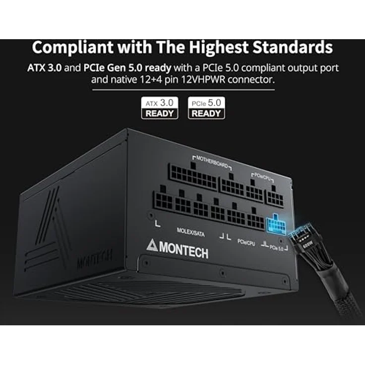 Montech Titan 1200W - 80 Plus & Cybenetics Gold, modular, PCIe 5.0-1200 Watt – Bild 2
