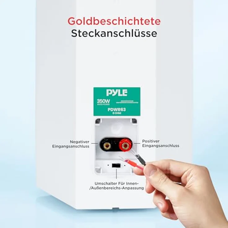 PyleHome PDWR63 16,5 cm in-/outdoor Wasserdicht auf Wand Lautsprecher Außenlautsprecher - 150 Watt - Elfenbein – Bild 6