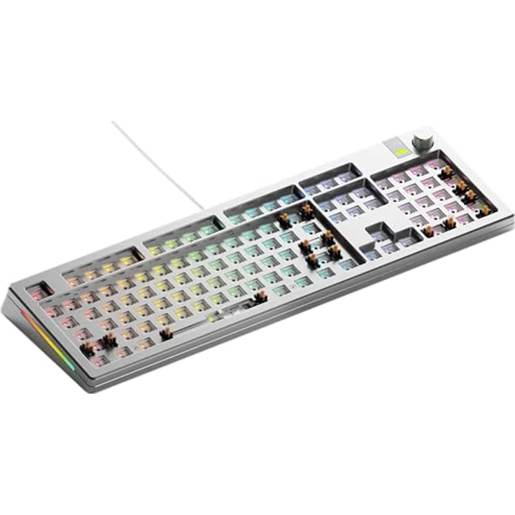 Glorious GMMK 3 Pro, 100 % Custom Gaming-Tastatur Barebone mit Hot-Swap, ANSI-Layout, silber, CNC-gefrästem Aluminiumgehäuse und RGB-Beleuchtung – Bild 2