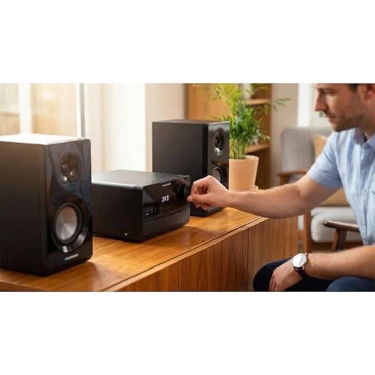 Blaupunkt MS49DAB Micro-Stereoanlage, 100 W RMS, DAB+-Tuner, HDMI-ARC, LED-Display, FM-Radio, Teleskopantenne inklusive – Bild 3