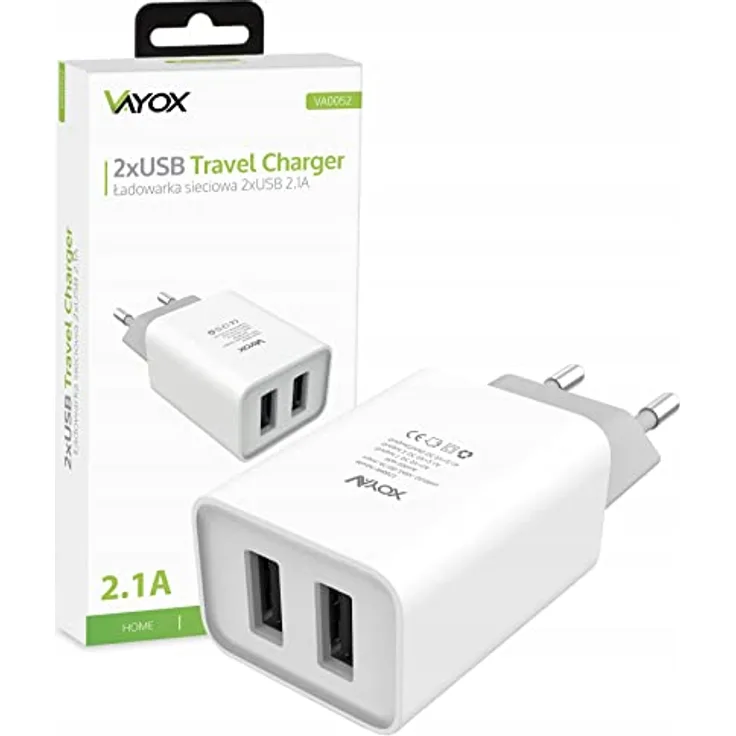 Handy Netzladegerät 2X USB Quick Charge 2.1A VA0052 VAYOX