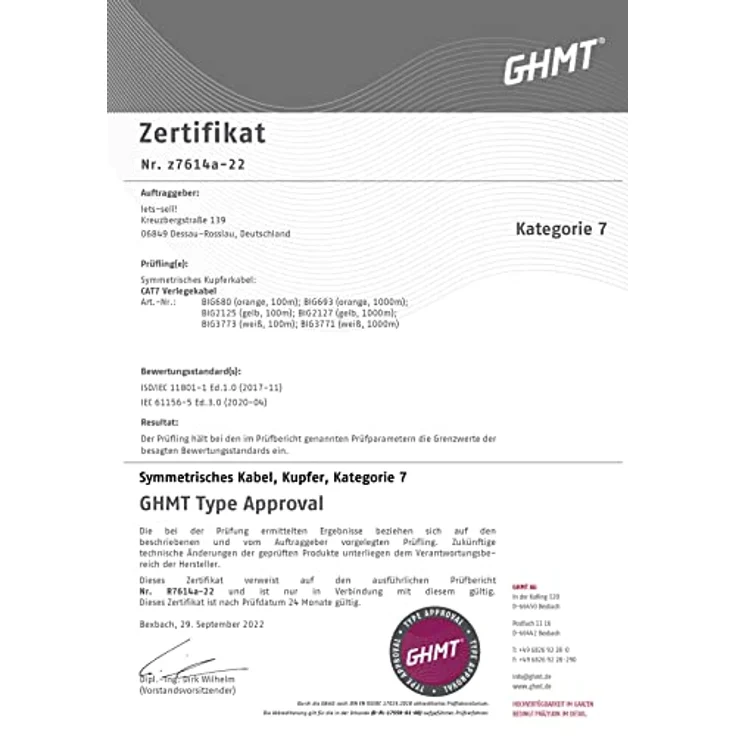 BIGtec CAT 7 Netzwerkkabel Verlegekabel LAN Kabel 100m weiß CAT7 PiMF S/FTP halogenfrei BauPVO Eca POE Gigabit Netzwerk Installationskabel Datenkabel CAT.7 – Bild 3