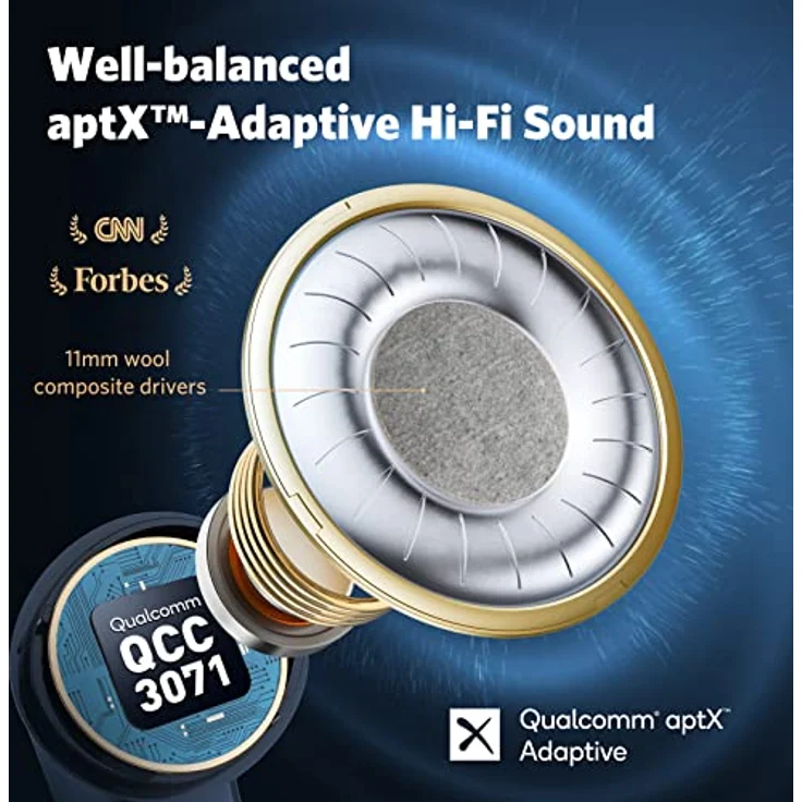 EarFun Air Pro 3 Bluetooth Kopfhörer In Ear, 43dB Hybrid Aktive Noise Cancelling Kopfhörer Kabellos, HiFi Sound Qualcomm aptX Adaptive, 6 Mikrofone CVC 8.0 Anrufe, Multipoint, 45H Akku, App Steuerung – Bild 3