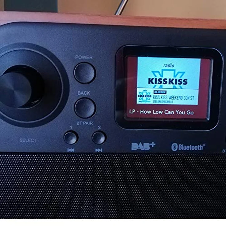 Majestic RT-197 DAB Radio Digitaluhr, DAB+, FM, Bluetooth, TFT-Display, Schwarz/Braun Holz – Bild 3