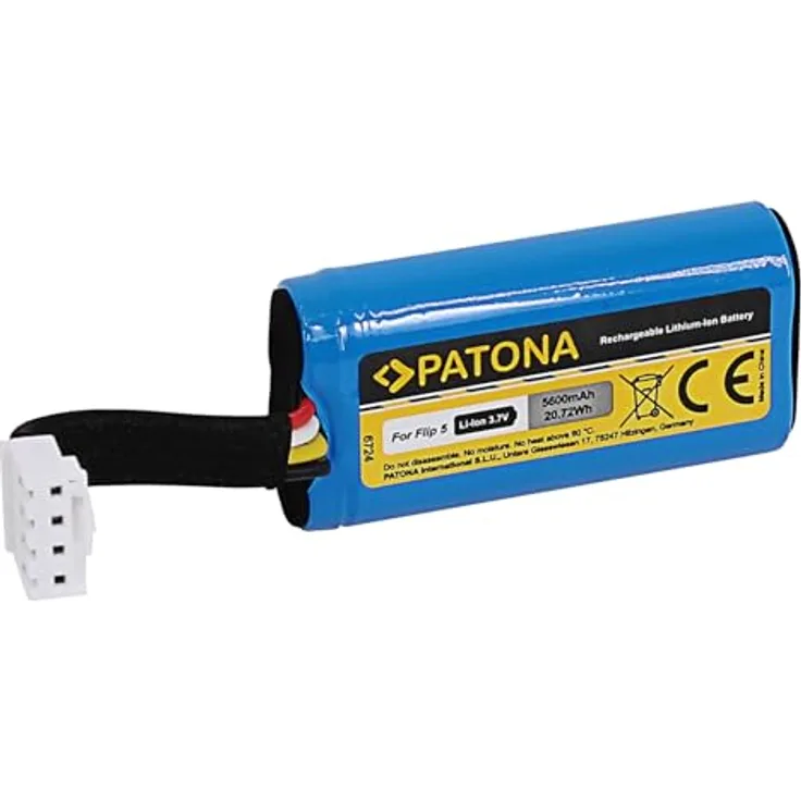 PATONA Ersatzakku für JBL 088796 088772 088789, 5600mAh 3,7V Li-Ion, kompatibel mit JBL Flip-5 Bluetooth Lautsprecher, Überladungs- und Kurzschlussschutz