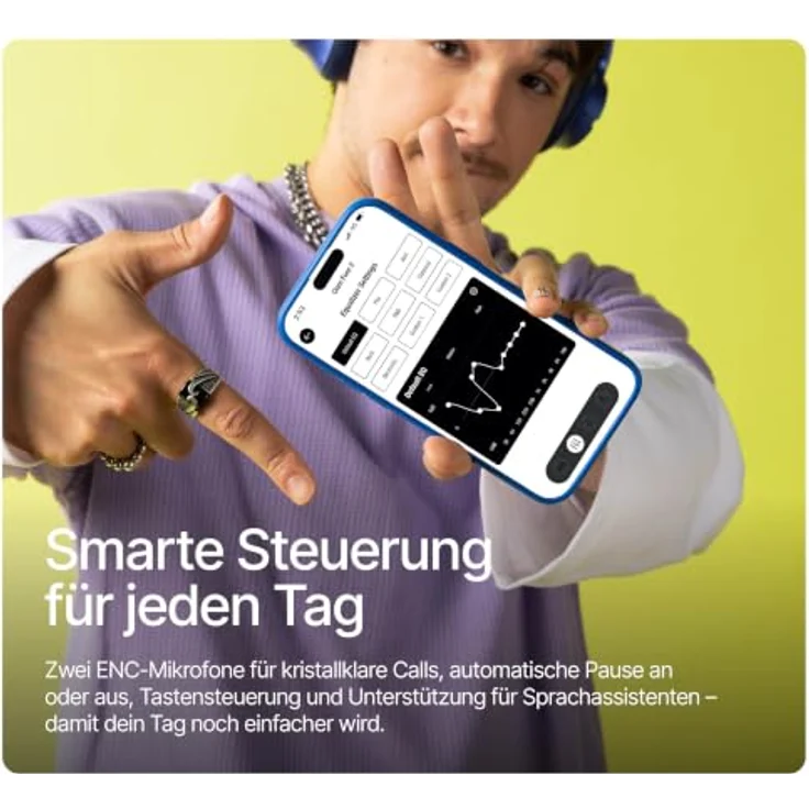 Fresh n Rebel Clam Fuse 2, Bluetooth Kopfhörer mit 50 h Laufzeit und USB-C, Blau – Bild 7