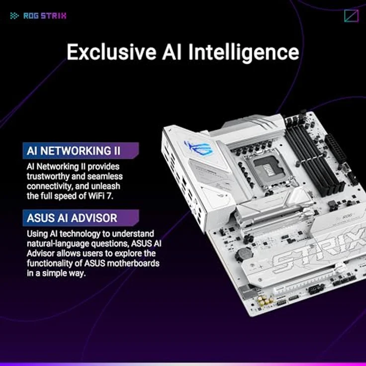 ASUS ROG Strix B860-A Gaming WiFi Mainboard Sockel Intel LGA 1851 (Intel B860, ATX, DDR5 Speicher, PCIe 5.0, WiFi 7, 3X PCIe 4.0 M.2, Aura Sync) - Fortschrittliches AI-Computing, Intel LGA 1851, Exklusive KI- und Speichertechnologien, Optimiertes thermisches Design – Bild 2