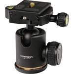 Omegon Stativ-Kugelkopf Pro OM8, Aluminium schwarz eloxiert, 310 Gramm, mit Friktionsschraube, 2 Wasserwaagen und Schnellwechsel-Platte