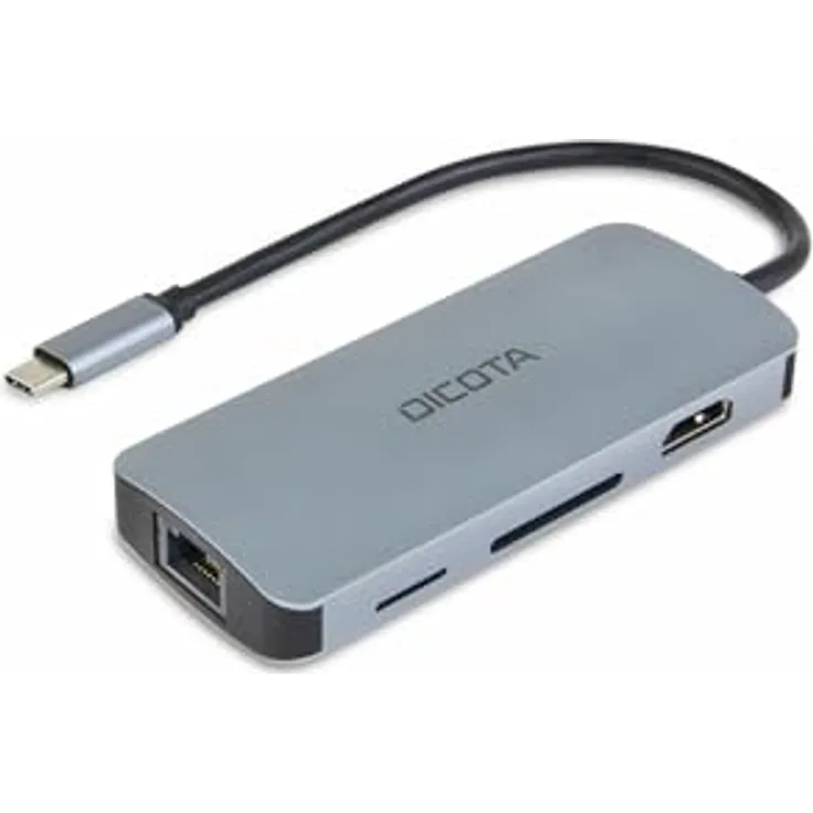 DICOTA USB C 8-in-1 Multi Hub, 4K PD 100W für verbesserte Konnektivität