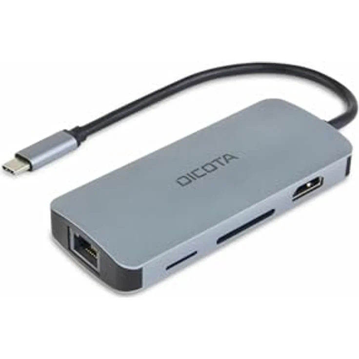 DICOTA USB C 8-in-1 Multi Hub, 4K PD 100W für verbesserte Konnektivität
