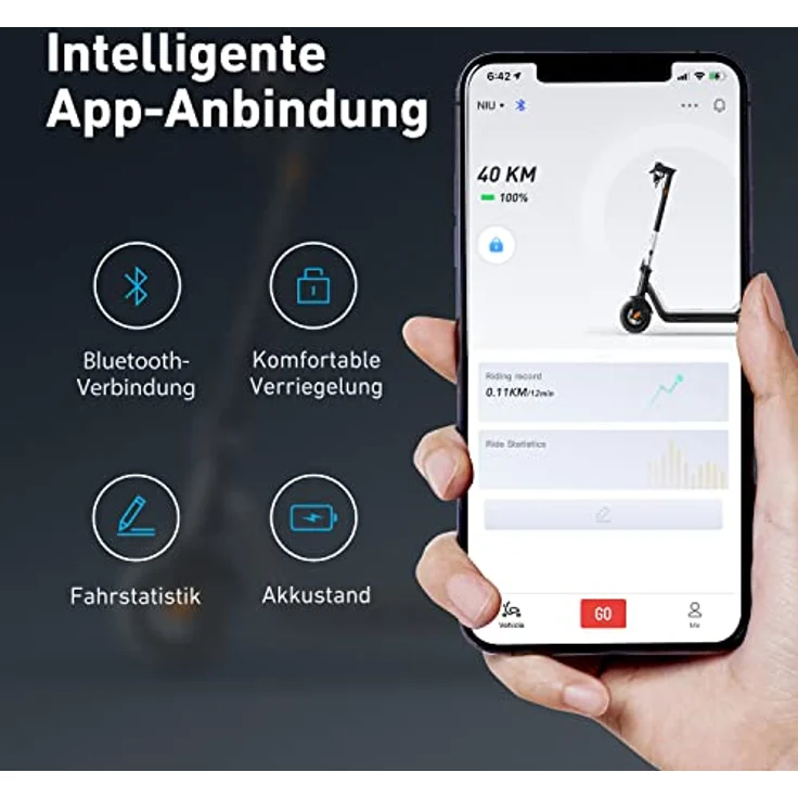 Niu, E-Scooter, (20 km/h, 40 km, 300 W) – Bild 8