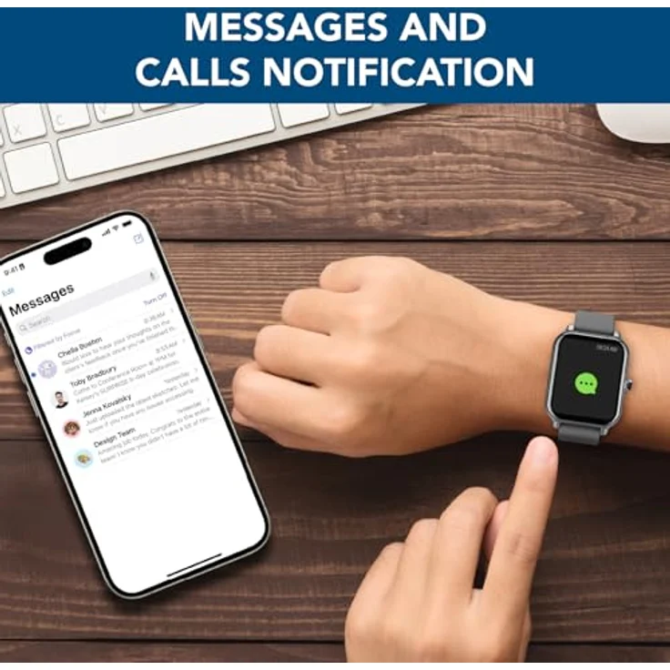 cellularline - ION - Bluetooth® Smartwatch mit App für iOS und Android - Akkulaufzeit: 5 Tage - LED-Display - Benachrichtigungsvorschau - Herzfrequenz - Überwachung der körperlichen Aktivität - – Bild 5