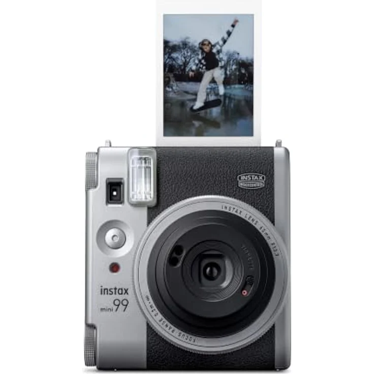 FUJIFILM instax mini 99™ Sofortbildkamera mit 6 Farbeffekten, 5 Belichtungsstufen, Selfiefunktion und Doppelbelichtung | Silber – Bild 1