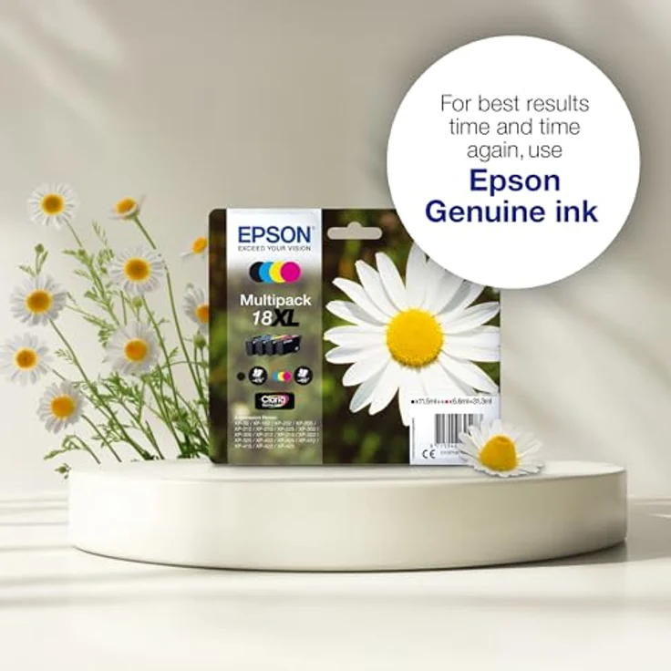 Epson Orginal 18XL Tinte Gänseblümchen, XP-305 XP-402 XP-215 XP-312 XP-315 XP-412 XP-415 XP-225 XP-322 XP-325 XP-422 XP-425, EasyMail-Verpackung, XL , (Multipack, 4-farbig) – Bild 3