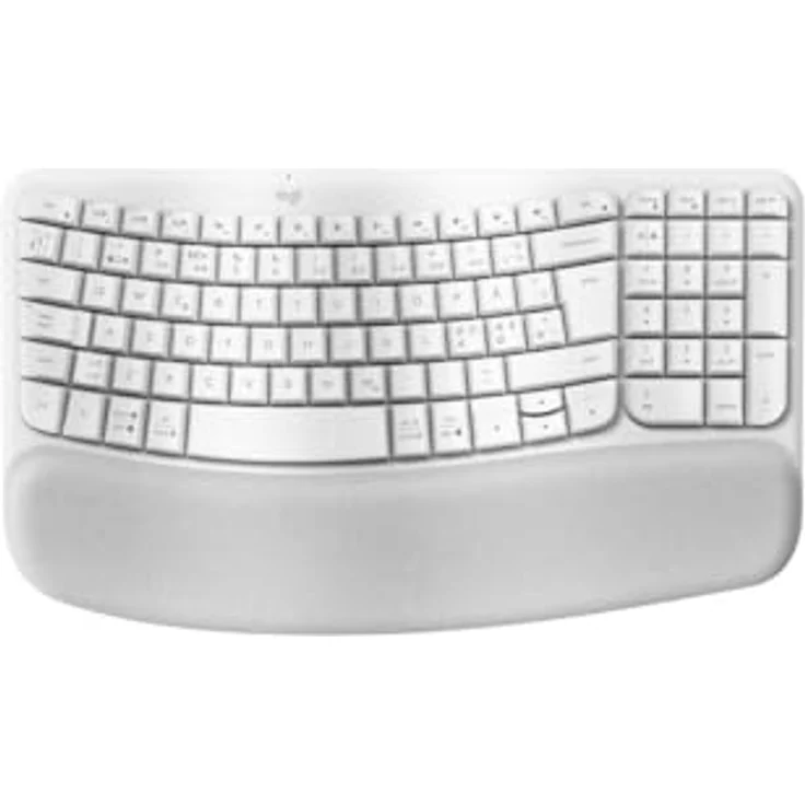 Logitech Wave Keys kabellose ergonomische Tastatur - Weiß, Skandinavisches QWERTY-Layout – Bild 2
