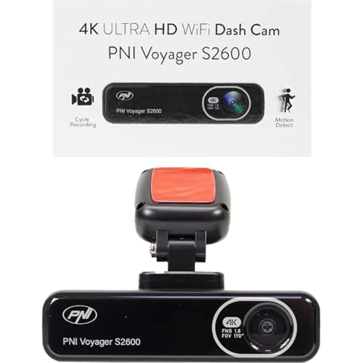 PNI Voyager S2600 4K Dashcam, Wi-Fi, G-Sensor, Schwarz – Bild 2