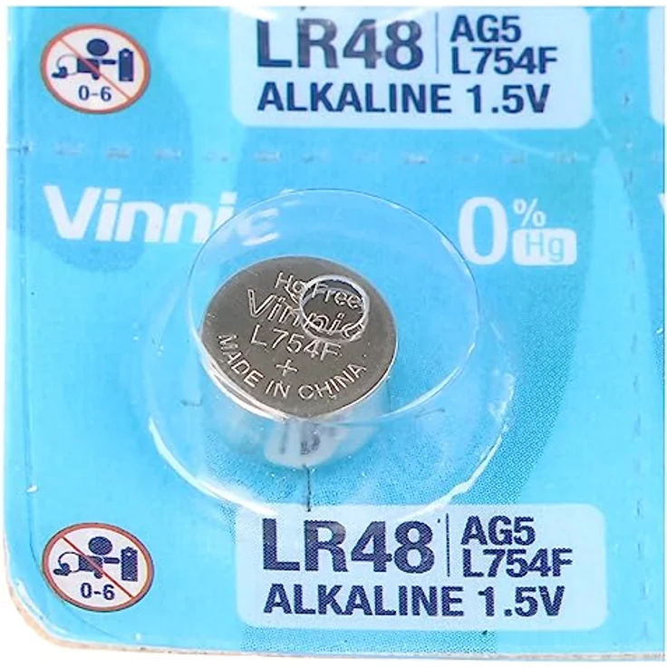 Vinnic Knopfzelle Alkaline AG5 L754F LR48, 10er Blisterpackung – Bild 2