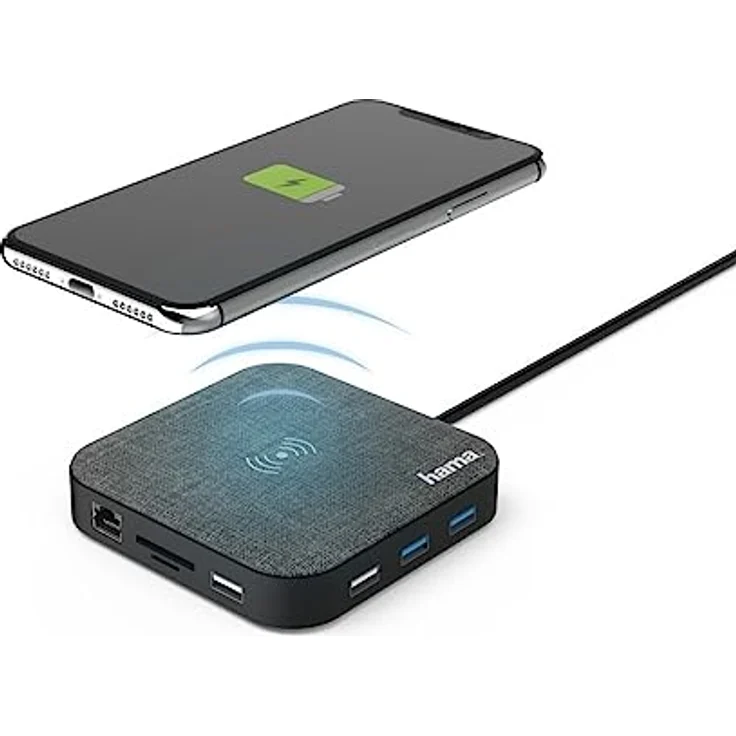 Hama USB-C-Hub, Multiport mit Wireless Qi Charging, 12 Ports (00200134) – Bild 3