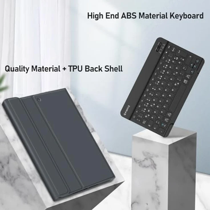 Fintie Tastatur Hülle für iPad 10.2 Zoll (9/8/ 7 Generation - 2021/2020/2019), Himmelgrau, mit TPU Rückschale, Pencil Halter und magnetisch Abnehmbarer Tastatur – Bild 5