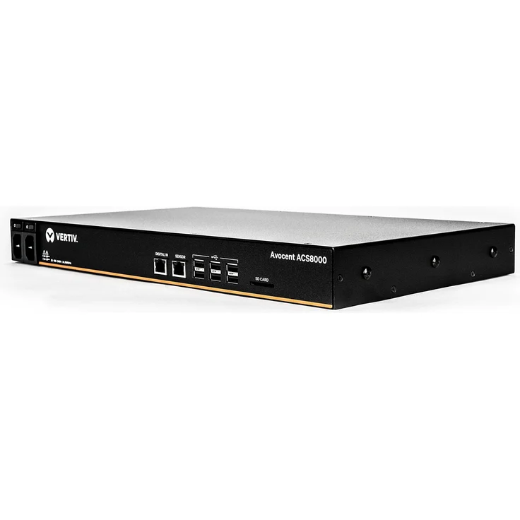 Vertiv Avocent ACS 8000 Serial Console ACS8032MDAC, Netzwerk Switch, Schwarz - Konsolenserver mit 32 Anschlüssen, GigE, RS-232, RS-422, RS-485 - 1U Rack-montierbar