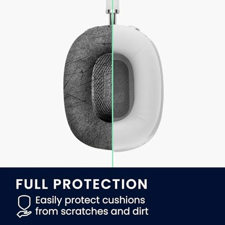 kwmobile Kopfhörer-Schutzhülle Hülle für Apple AirPods Max Cover TPU Silikon - Schutzhülle für Polster, 2er Pack, rutschfest, reißfest – Bild 4