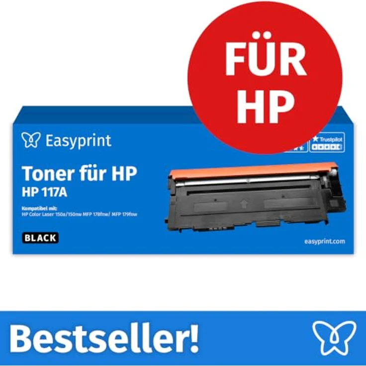 Easyprint Toner 117A Black, kompatible Tonerpatrone für HP, 9 Stück, schwarze Farbe, Seitenleistung bis 1.000 Seiten – Bild 2