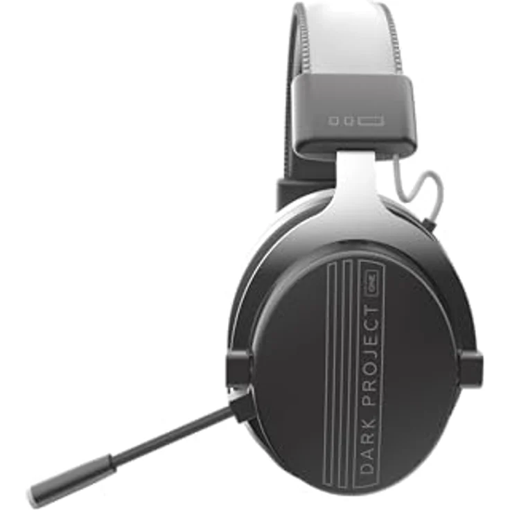 Dark Project DPO Vexo Wless Grey, Gaming Headset mit kabelgebundener und kabelloser Nutzung, 50-mm-Treibern, lange Akkulaufzeit von 22 Stunden, grau – Bild 4