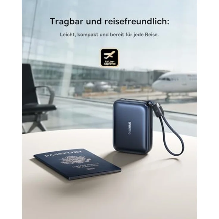 Baseus AC22 Mini Powerbank 20000mAh, 45W PD Power Bank mit integriertem USB-C Kabel, tragbarer externer Handyakku für iPhone 17/16/15, Samsung S26/S25 Ultra, iPad, Pixel 10/9 – Bild 5