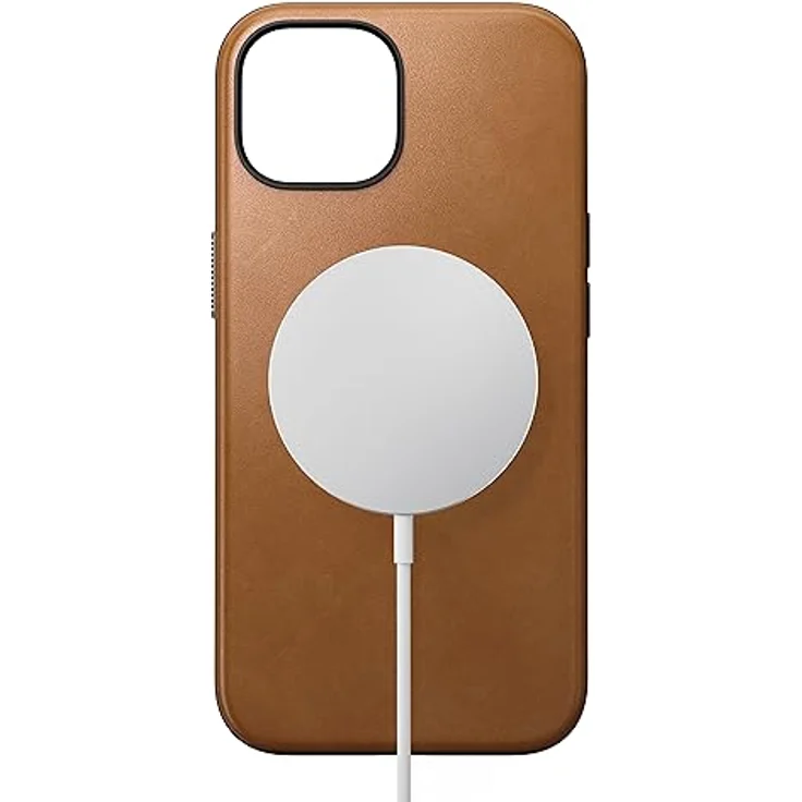 NOMAD Modern Leather Case | für iPhone 15 | Schutzhülle aus Polycarbonat und hochwertigem Echtleder | MagSafe-kompatibel | English Tan – Bild 2