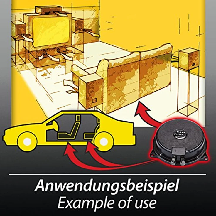 SinusLive bassPump, 4 Ohm Körperschallerzeuger Subwoofer für spürbaren Bass in Fahrzeugen und Heimkinos – Bild 2