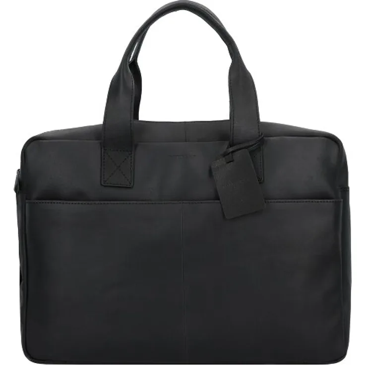 Burkely Vintage River Aktentasche, Leder 41 cm mit Laptopfach, schwarz