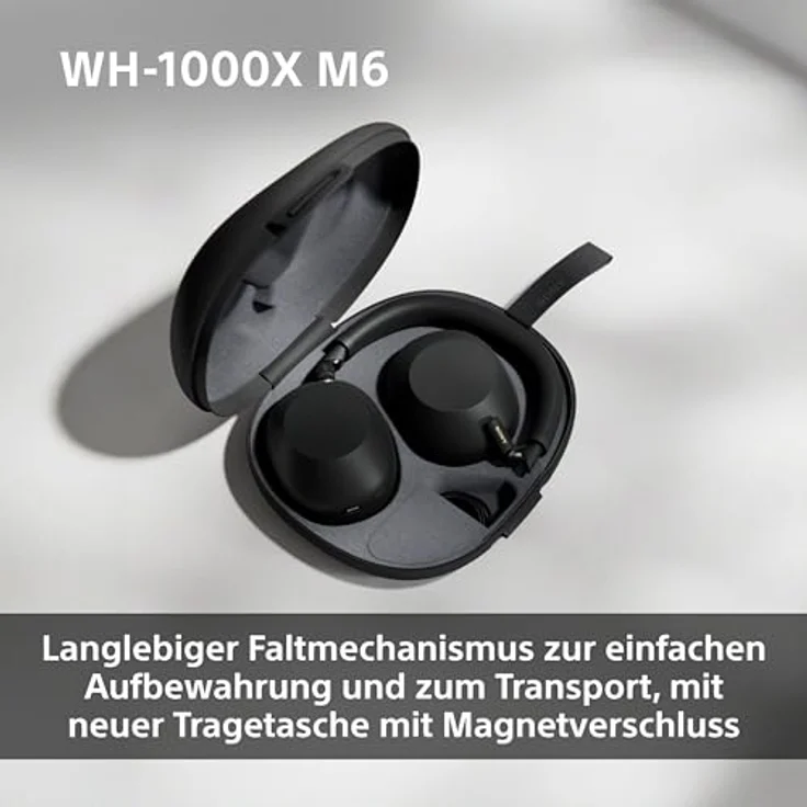 Sony WH-1000XM6, Flagship Noise Cancelling Over-Ear Wireless Kopfhörer, Signature Hi-Res Sound, faltbares Design, 30 Std Akku, Silber – Bild 5