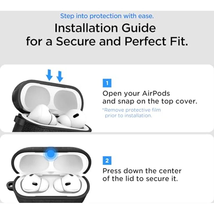 Spigen Urban Fit, Kopfhörertasche + Schutzhülle für Apple AirPods Pro 3, Schwarz – Bild 3