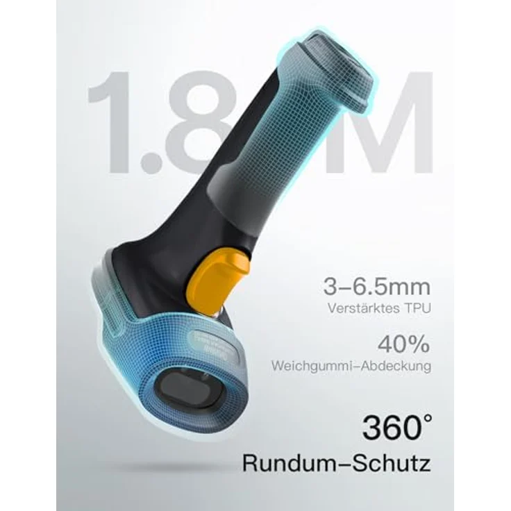 Inateck BCST-72, Kabelloser 2D Barcode Scanner mit Bluetooth, AI APP & SDK, 180 Tage Standby, schnelles Scannen, Schwarz – Bild 4