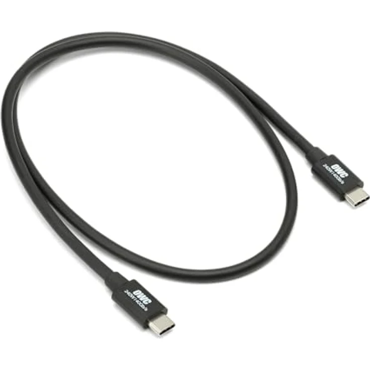 OWC Thunderbolt 4/USB-C Kabel, 0.7m, Schwarz, 8K Unterstützung, 40 Gbps, USB-Stromversorgung (100 W) – Bild 1
