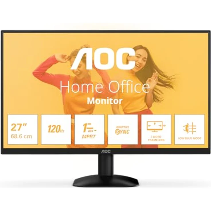 AOC 27B35HM - 27 Zoll Full HD Monitor, Adaptive Bildsynchronisation (1920x1080, 100 Hz, 1x D-Sub, 1x HDMI 1.4) schwarz - AOC 27-Zoll Monitor mit 100 Hz Bildwiederholfrequenz, Adaptive Bildsynchronisation – Bild 2