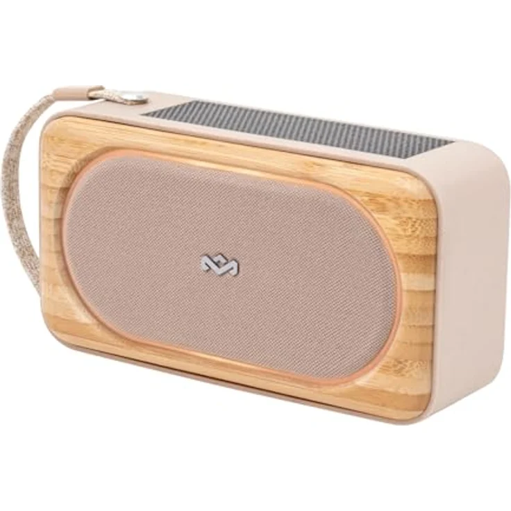 Marley Roots Solar Bluetooth Lautsprecher - Kleine tragbare Solar Lautsprecher Bluetooth Box für Reisen & Outdoor, IP67 wasserdicht, 14 Std. Spielzeit, Creme – Bild 1