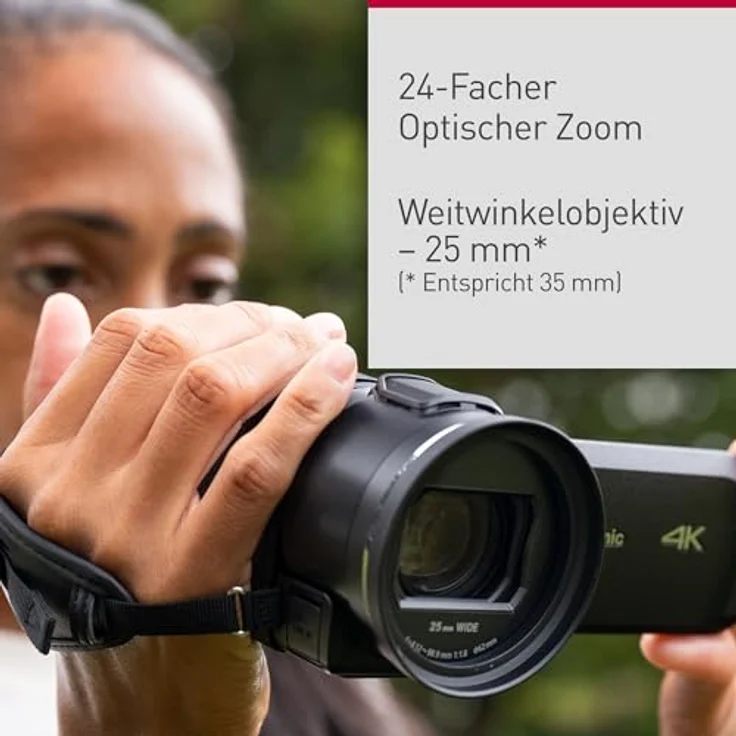 Panasonic HC-VX3E, Semiprofessioneller 4K Camcorder mit 24x optischem Zoom, F1.8-4 Objektiv, 5-Achsen O.I.S., Schwarz – Bild 7