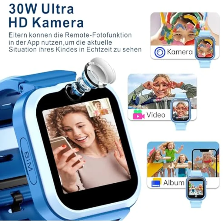 Onestyle SMW-Kids Smartwatch für Kinder, LBS-Tracking, GPS, AGPS, 4G, SOS, HD Videoanruf, 1,4" IPS-Farb-HD-Display, wasserdicht IPX7 – Bild 6